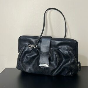 Women’s Mini Volcom Black Pleather Cheetah Embossed Clutch Purse